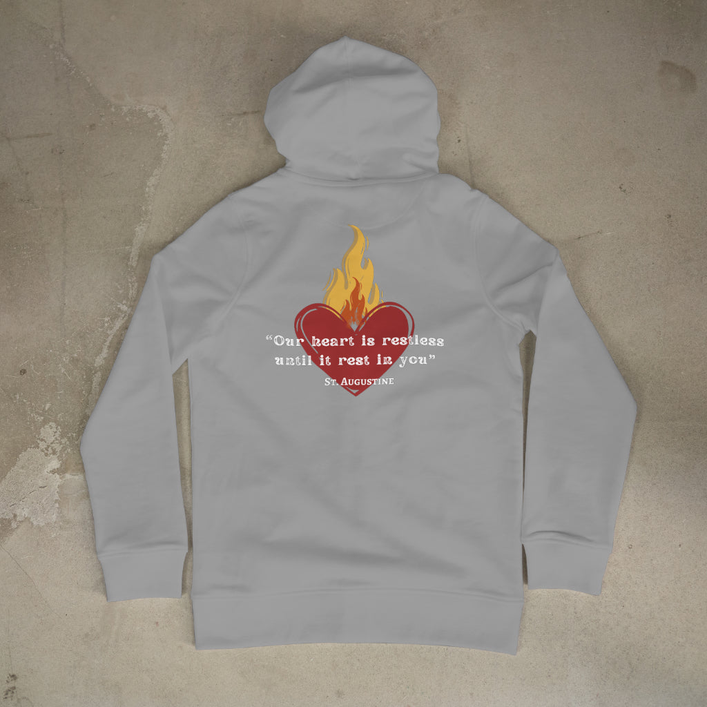 St. Augustine Inspired Hoodie – "Our Hearts Is Restless Until It Rest in You"