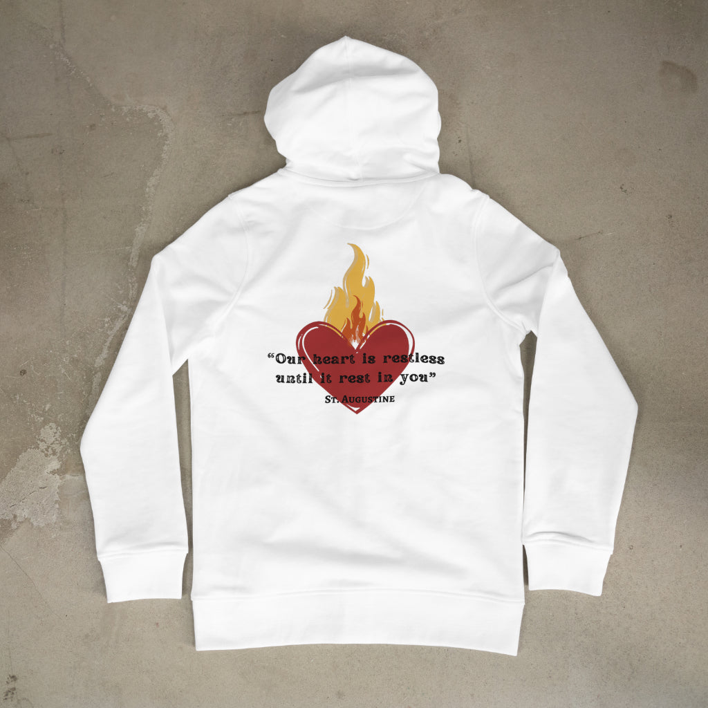 St. Augustine Inspired Hoodie – "Our Hearts Is Restless Until It Rest in You"